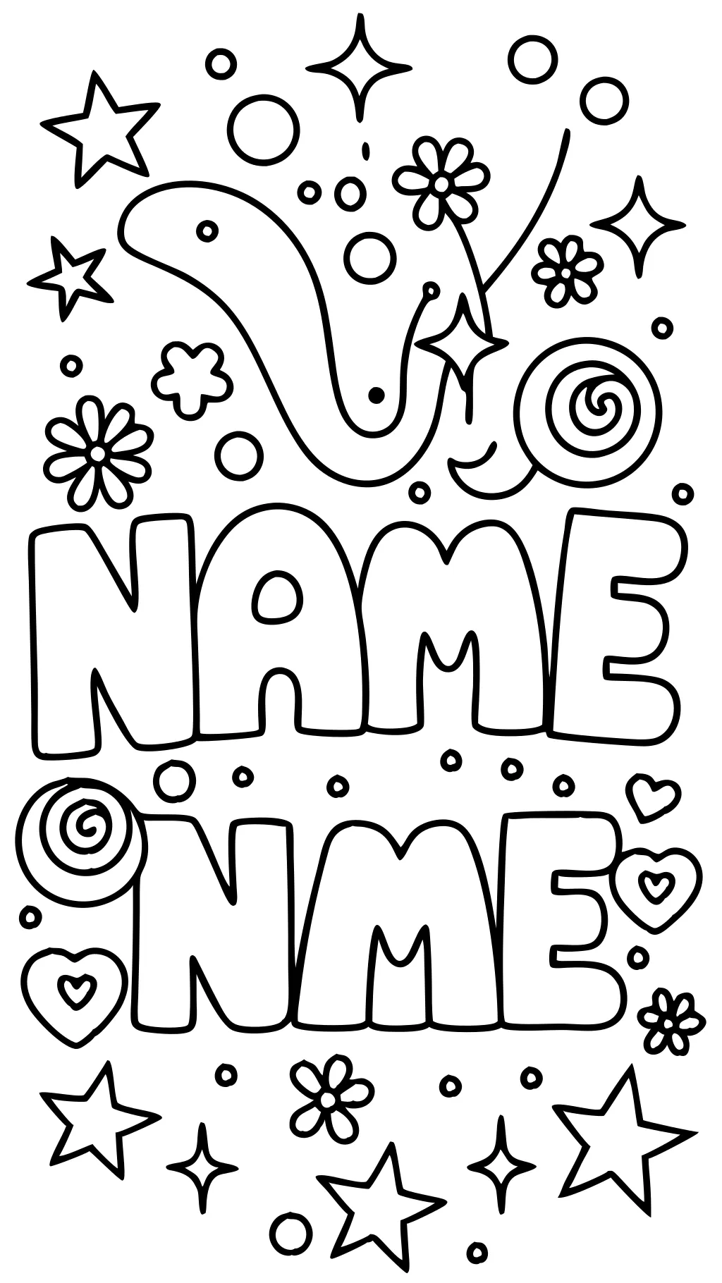 free editable name coloring page